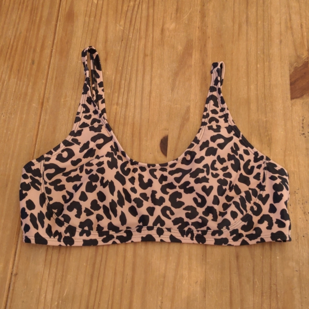 SHEIN Leopard Print Bikini Top, Size L